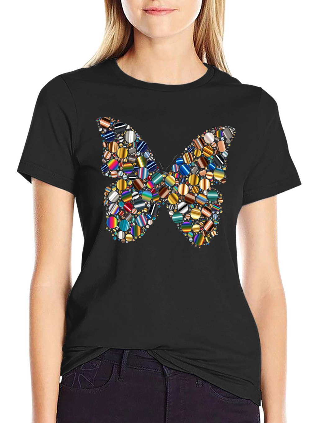 Butterfly Pattern Mens Graphic T-Shirt