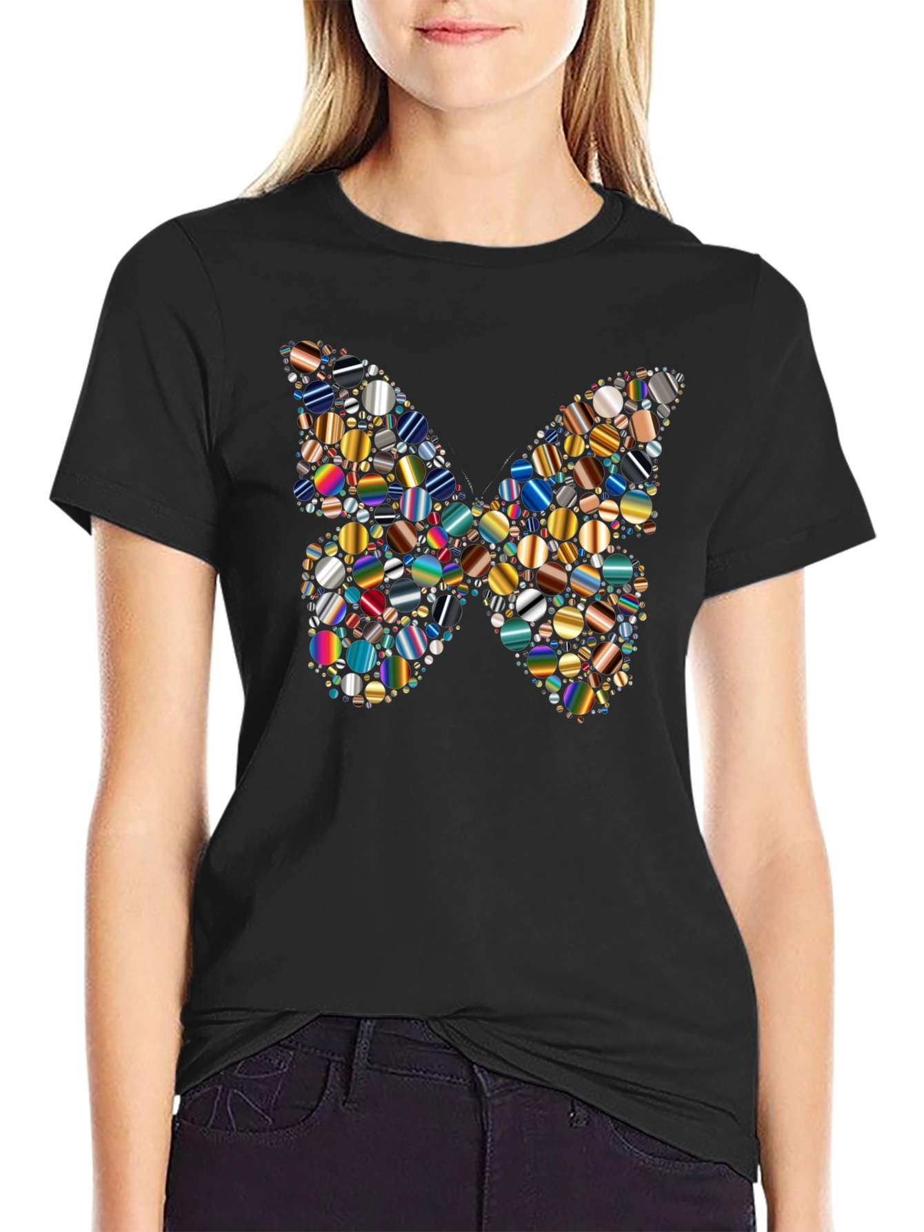 Butterfly Pattern Mens Graphic T-Shirt