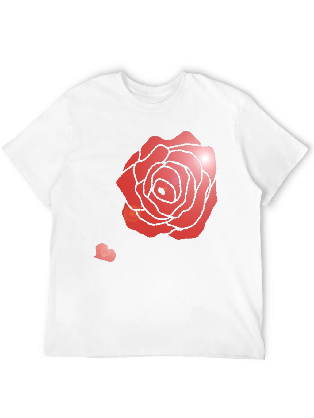 Rose Heart Graphic Tee - Stylish Black T-Shirt