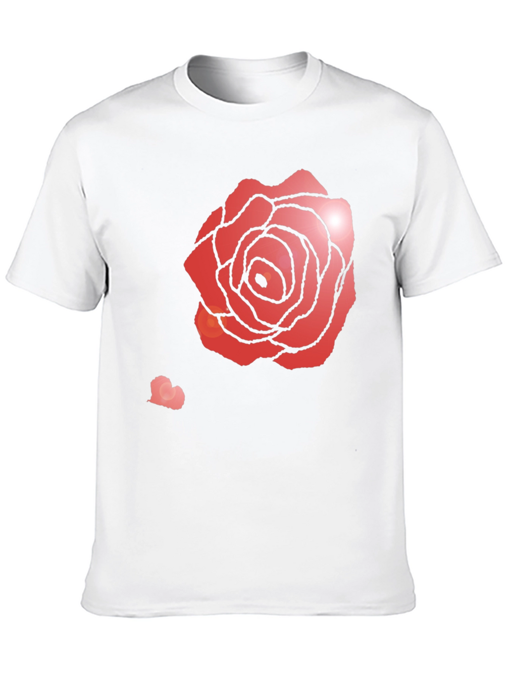 Rose Heart Graphic Tee - Stylish Black T-Shirt