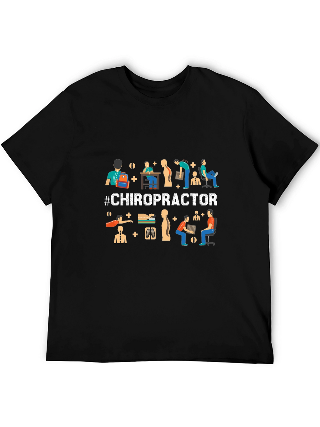 Chiropractor Graphic Tee - Black Cotton T-Shirt