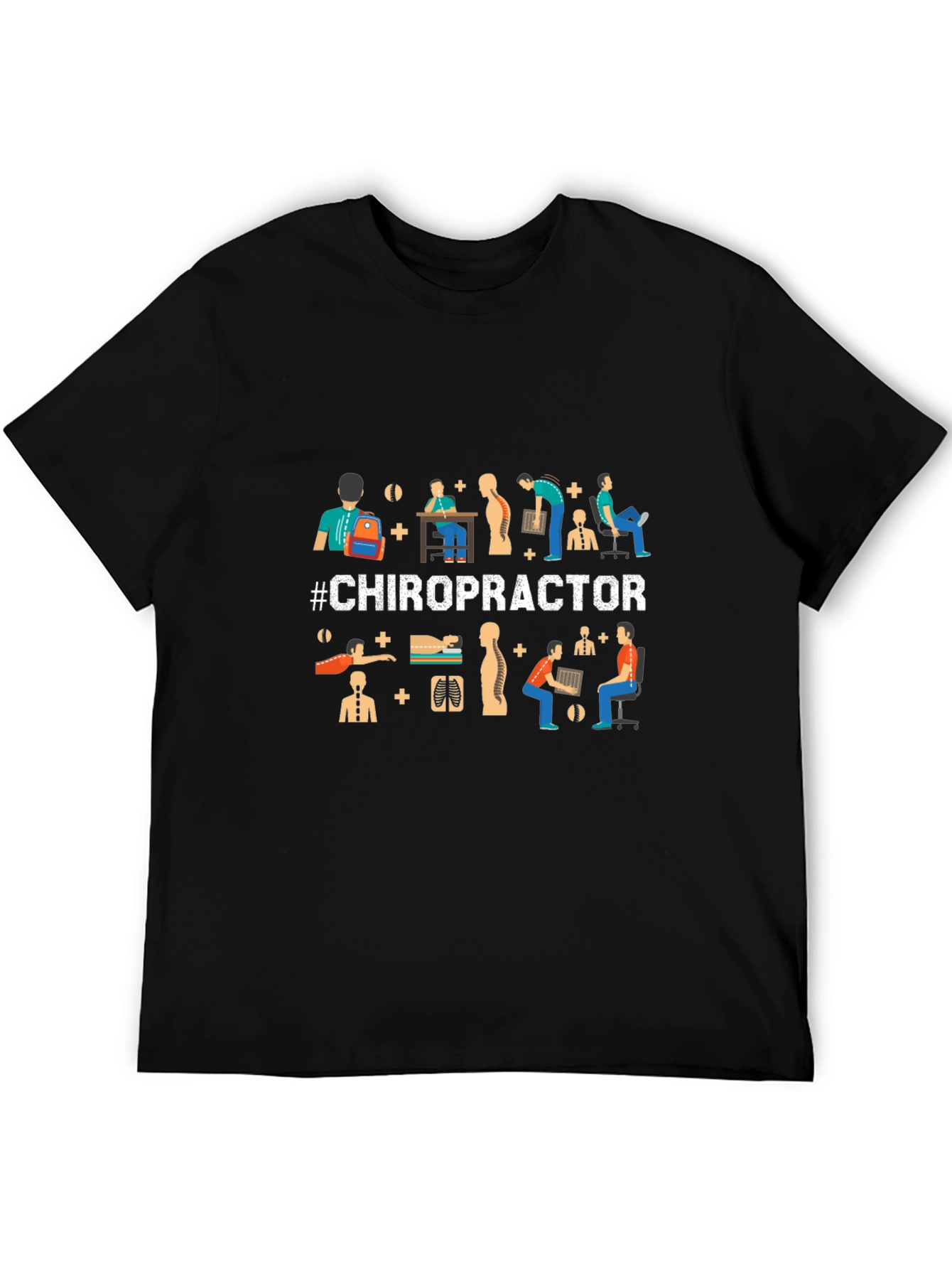 Chiropractor Graphic Tee - Black Cotton T-Shirt