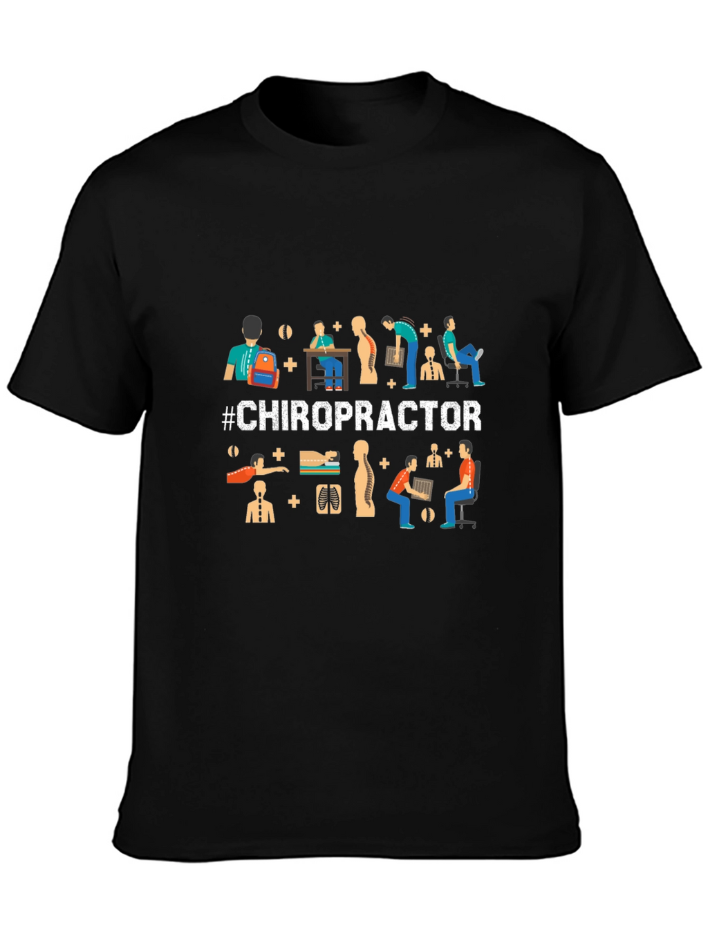 Chiropractor Graphic Tee - Black Cotton T-Shirt