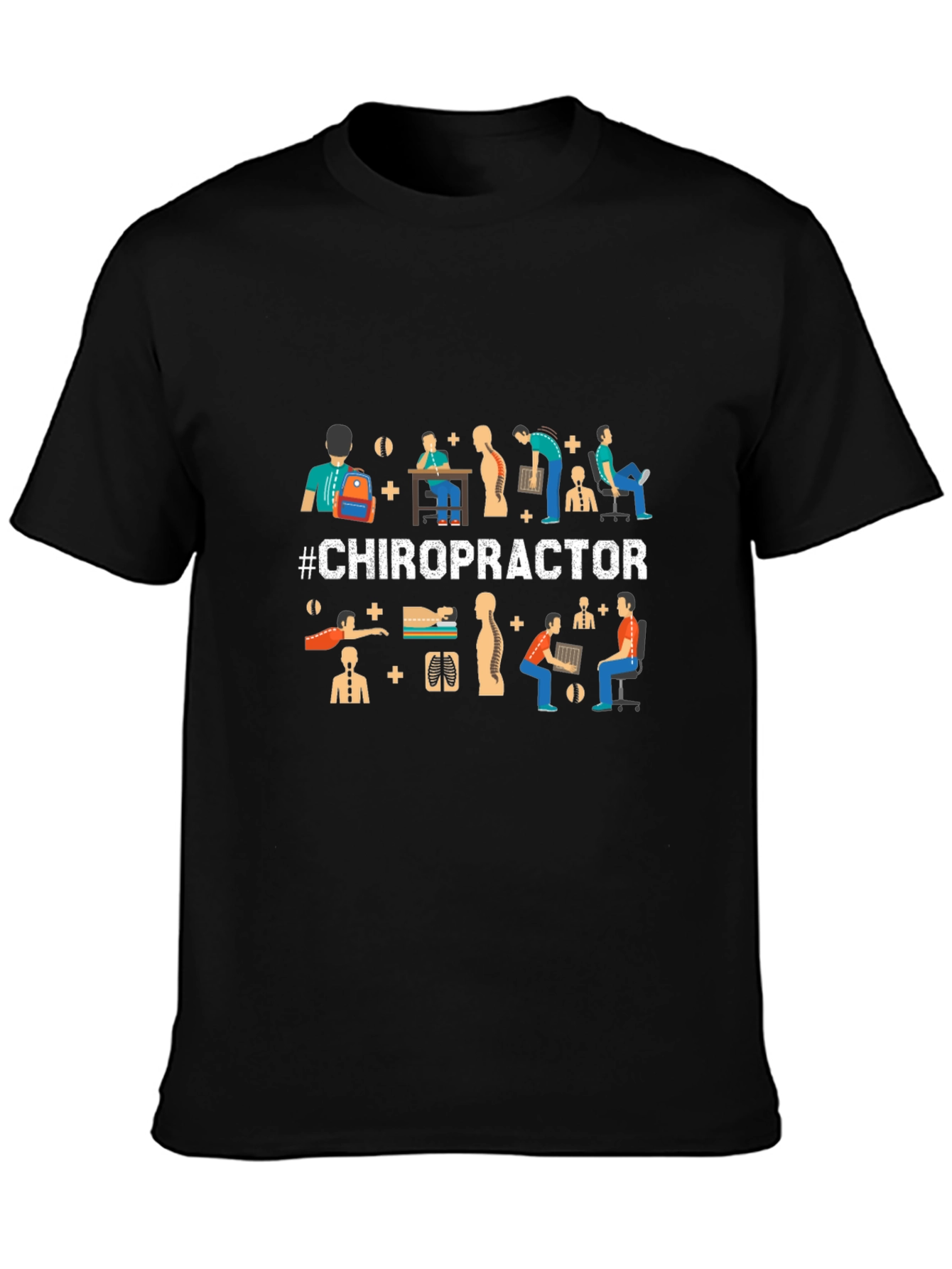 Chiropractor Graphic Tee - Black Cotton T-Shirt