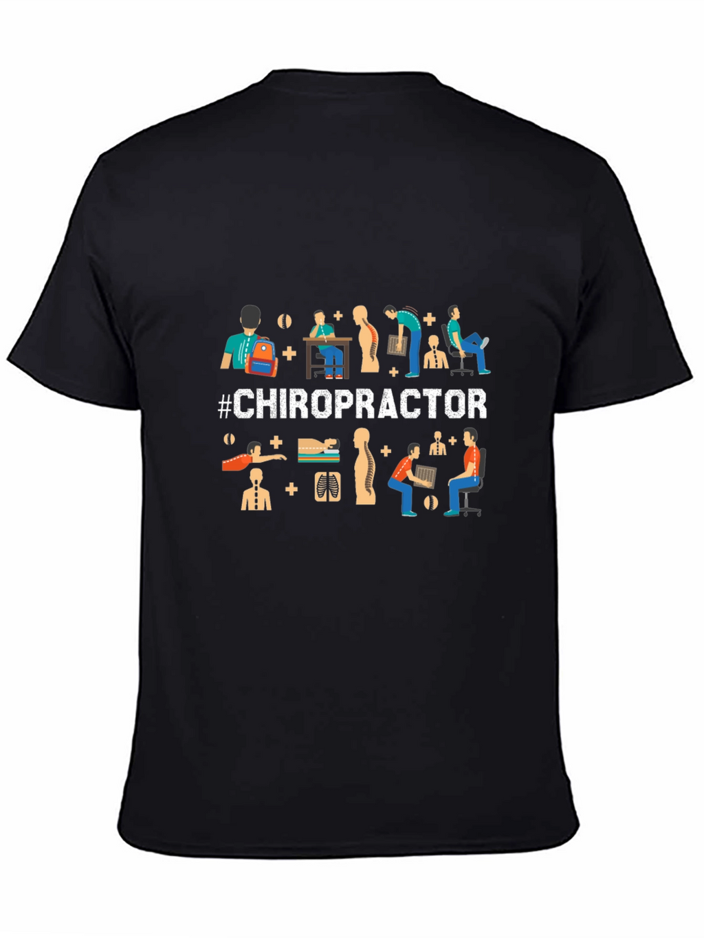 Chiropractor Graphic Tee - Black Cotton T-Shirt