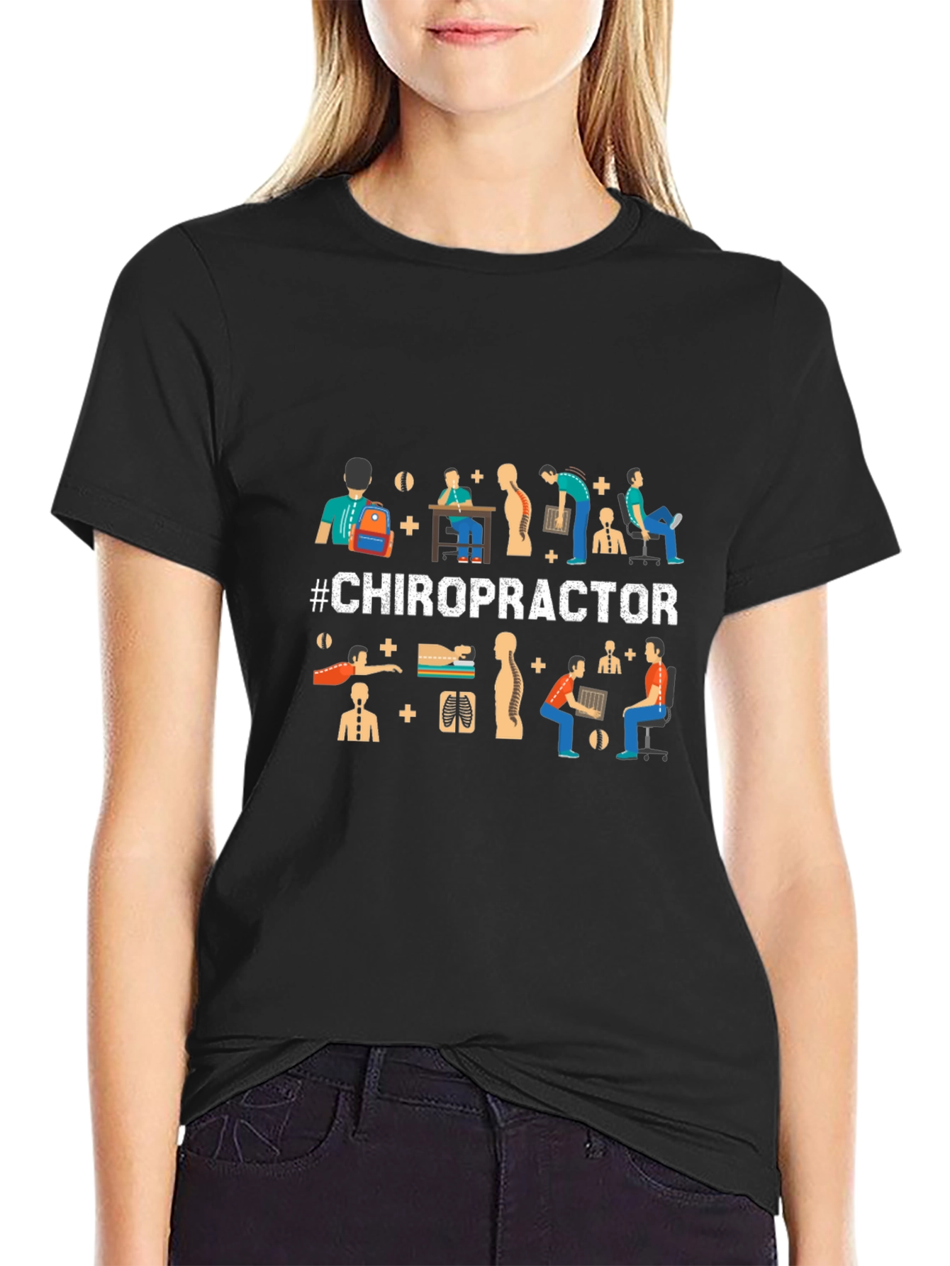 Chiropractor Graphic Tee - Black Cotton T-Shirt