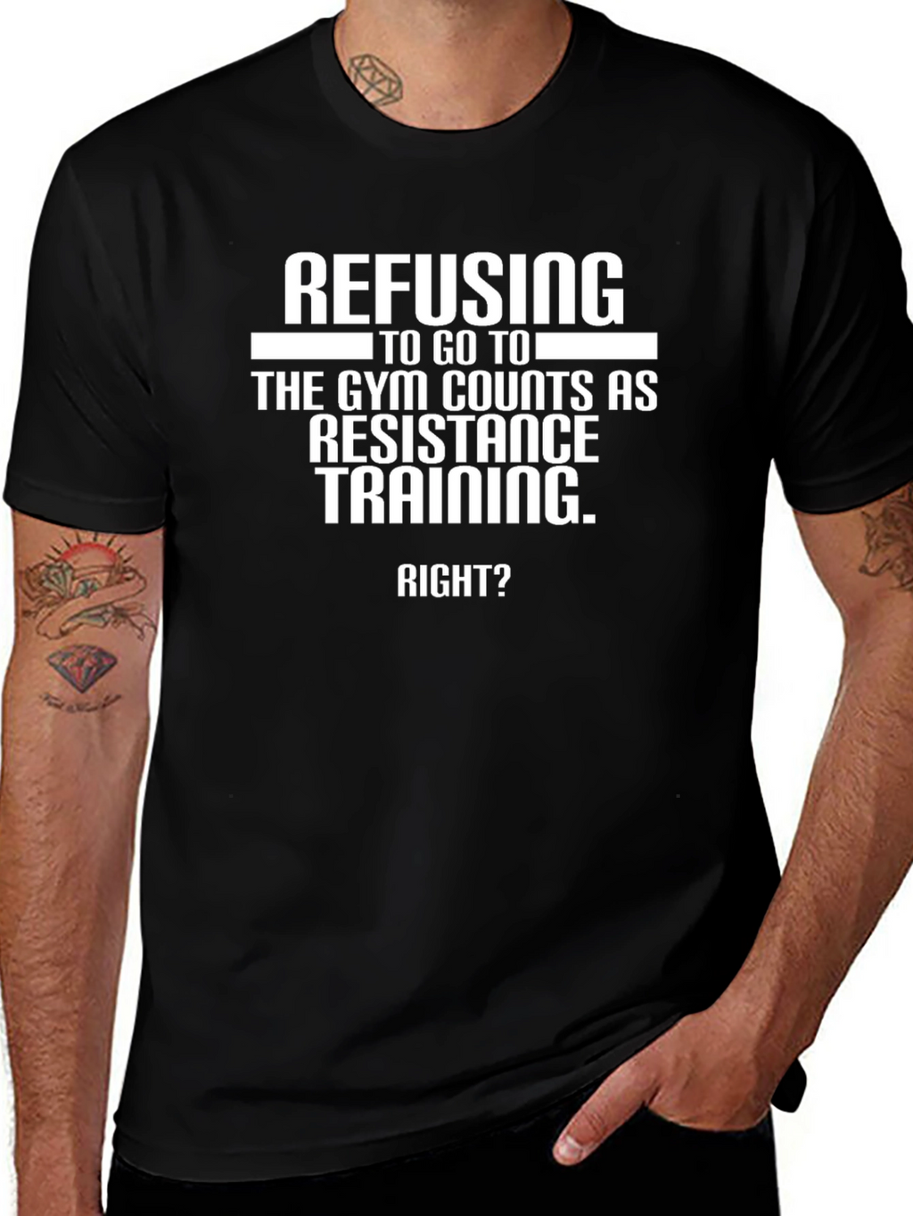 Funny Gym Resistance Training Black T-Shirt