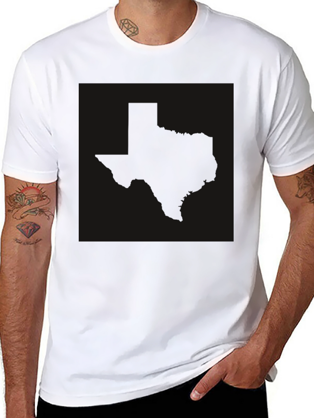 Texas Silhouette Black T-Shirt - Graphic Tee