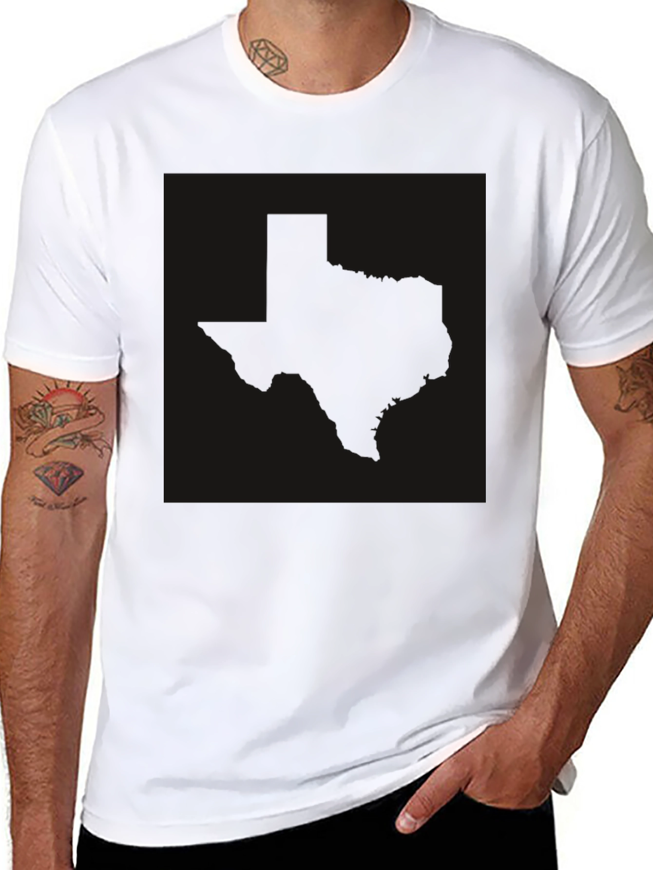 Texas Silhouette Black T-Shirt - Graphic Tee
