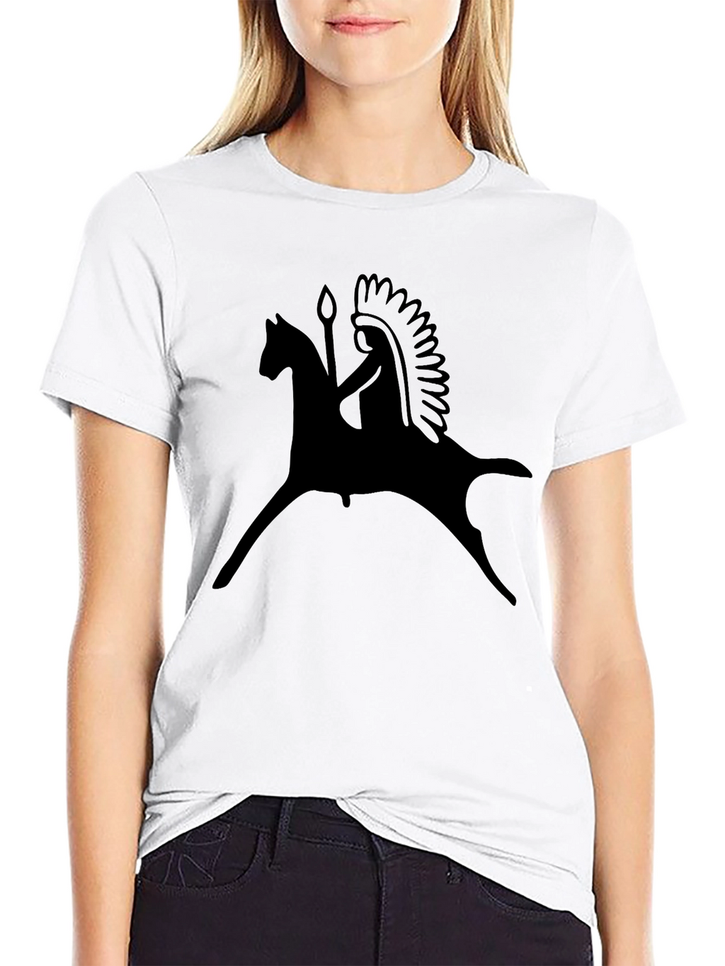 Native American Rider T-Shirt - Black Graphic Tee