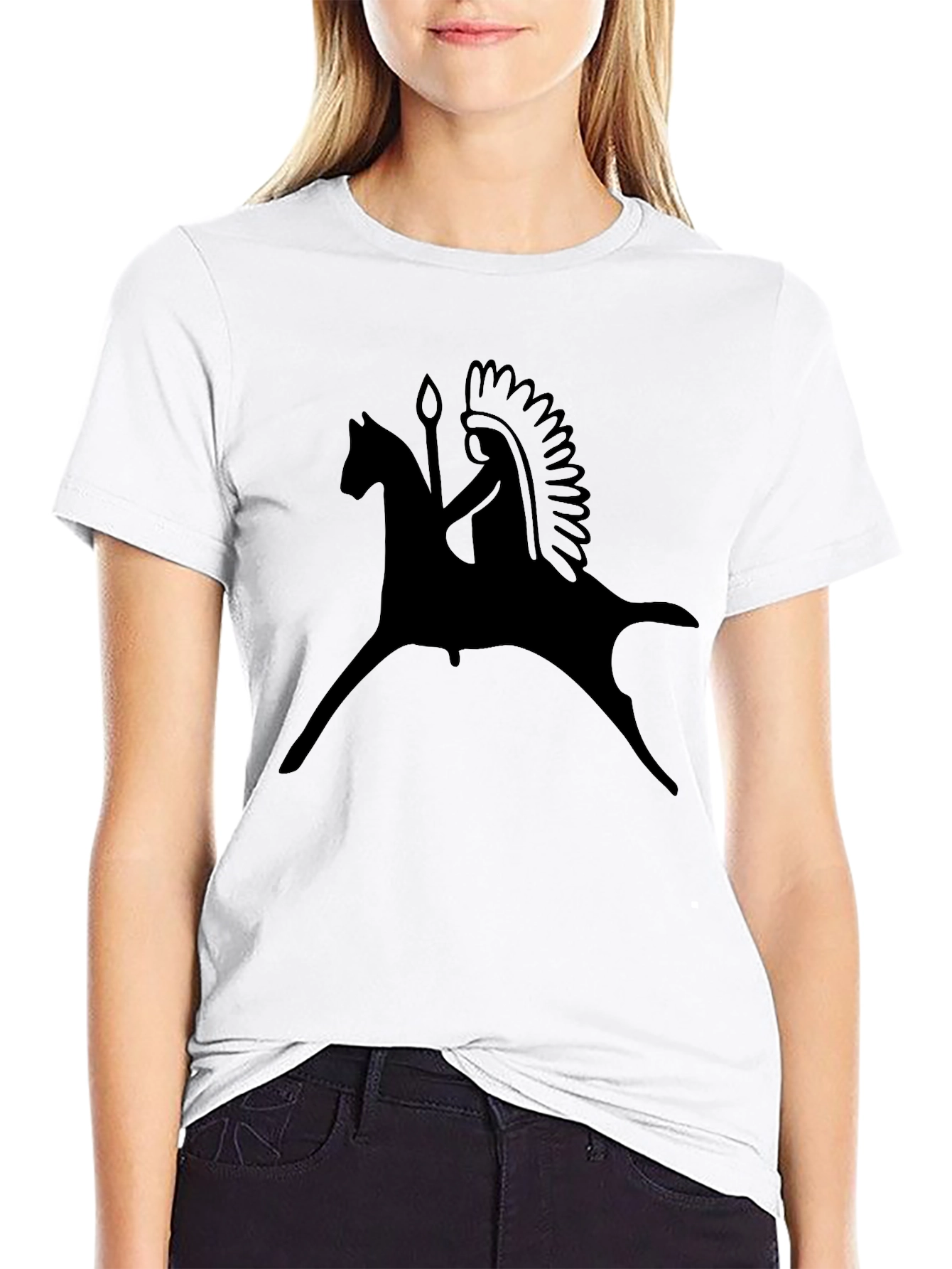 Native American Rider T-Shirt - Black Graphic Tee
