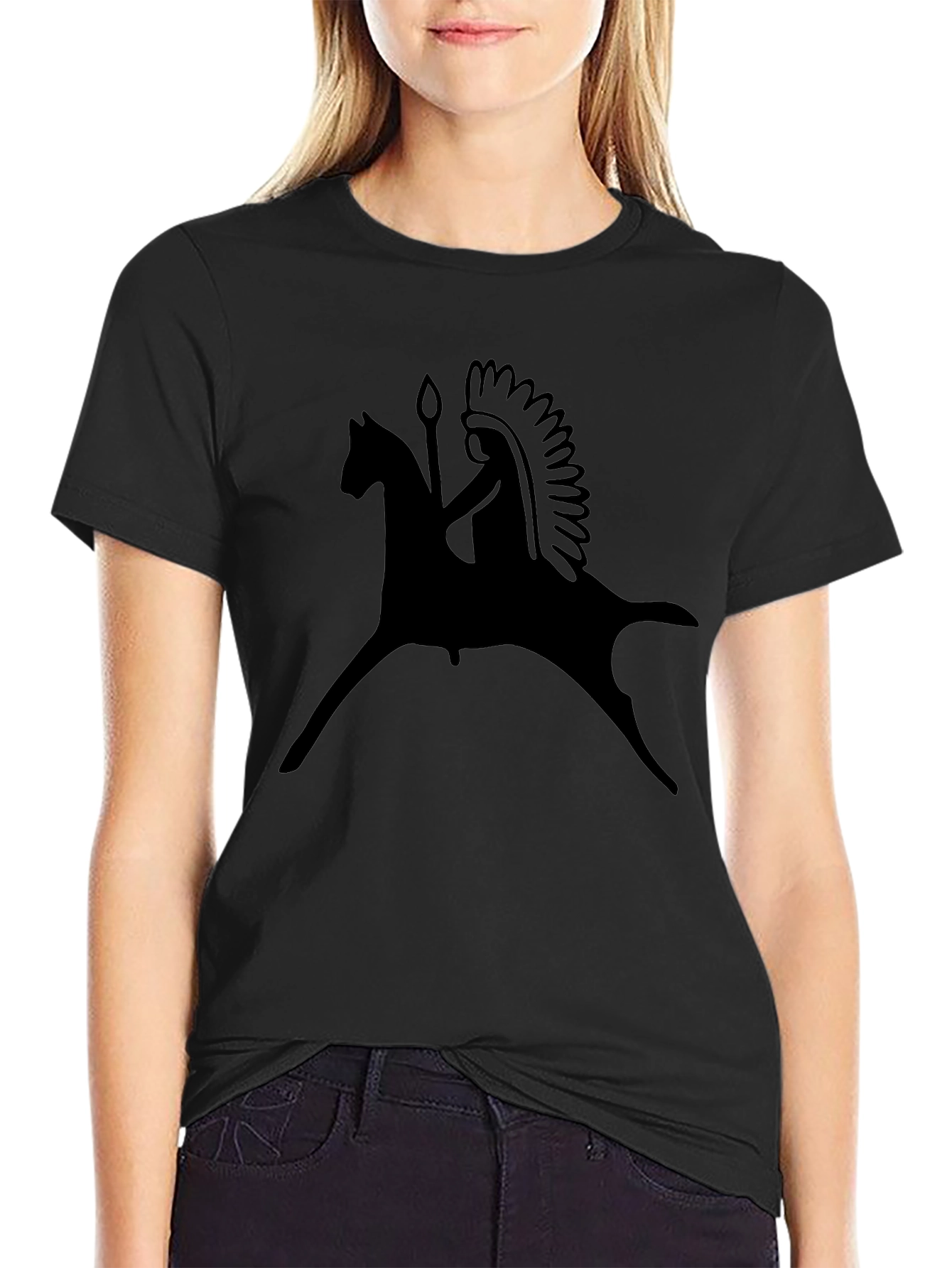 Native American Rider T-Shirt - Black Graphic Tee