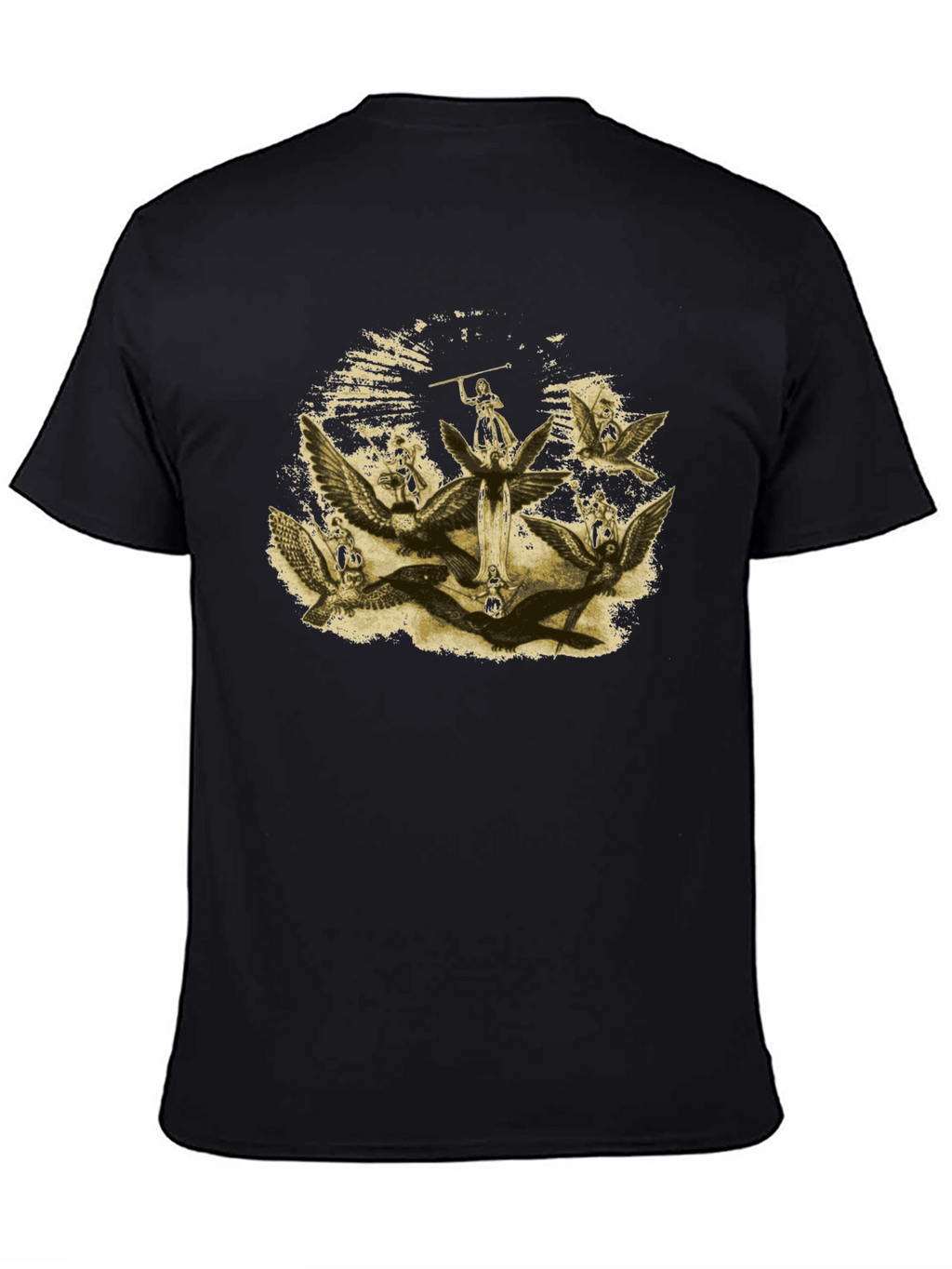 Angelic Graphic Print Black T-Shirt