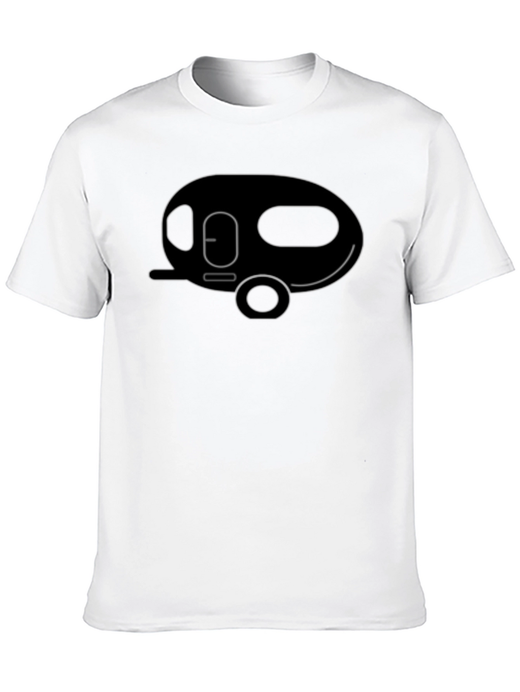 Retro Camper Graphic Tee - Black Cotton T-Shirt