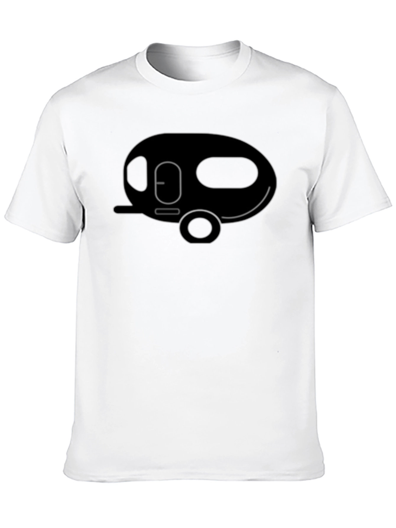 Retro Camper Graphic Tee - Black Cotton T-Shirt