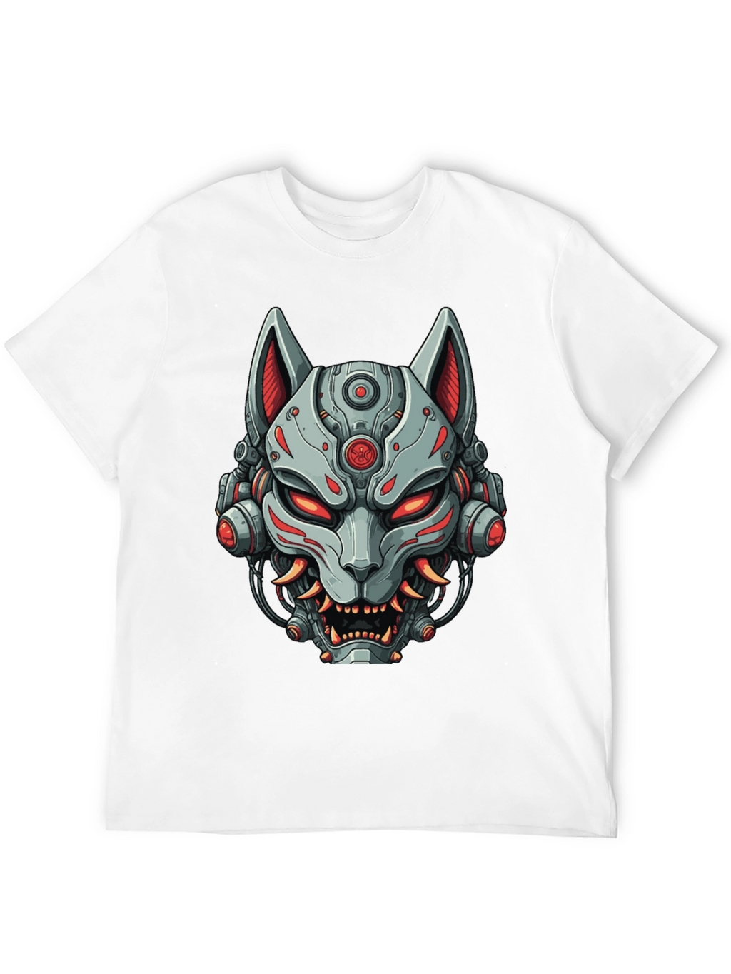 Cyberpunk Fox T-Shirt - Robotic Kitsune Graphic Tee