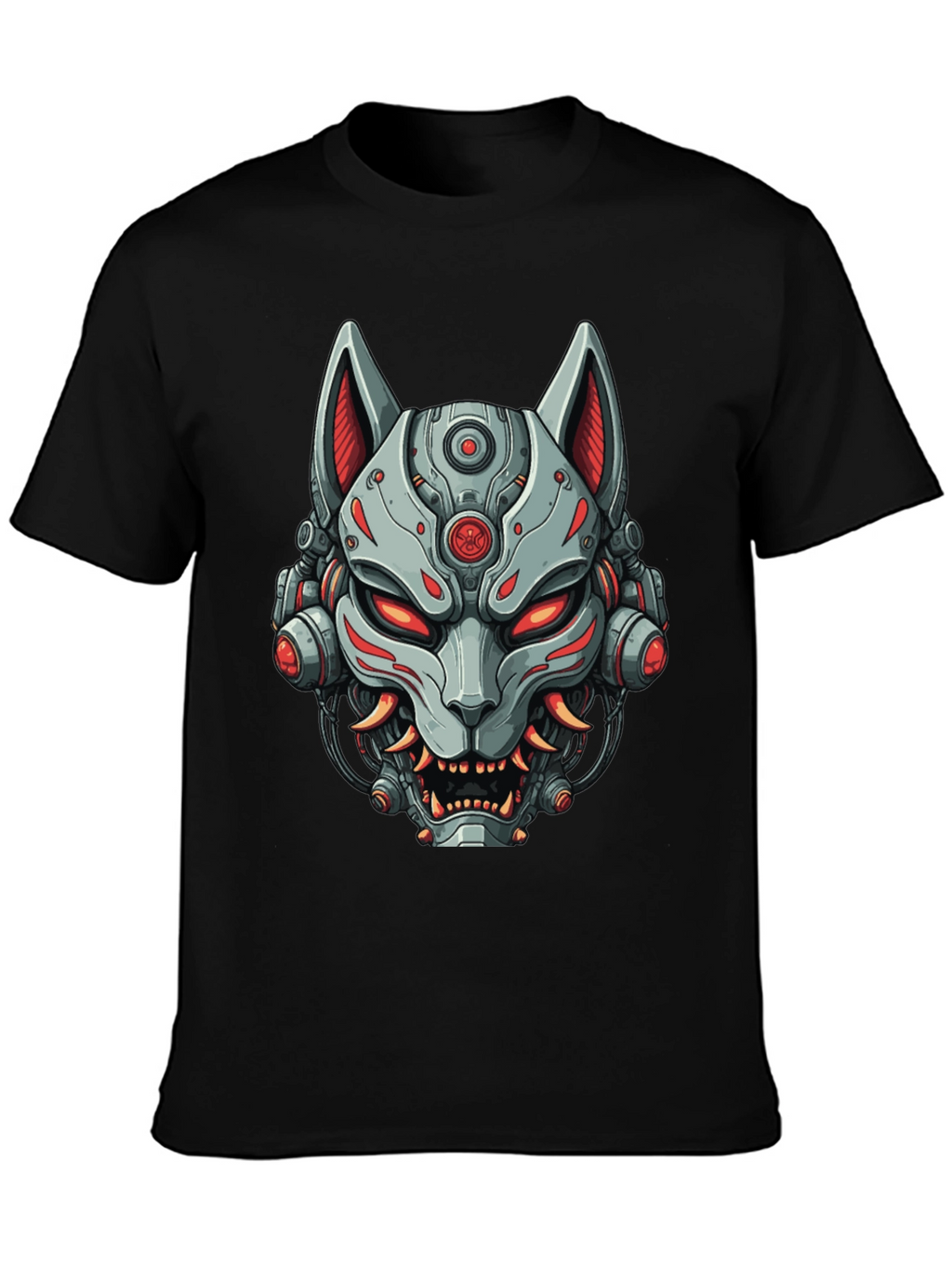 Cyberpunk Fox T-Shirt - Robotic Kitsune Graphic Tee