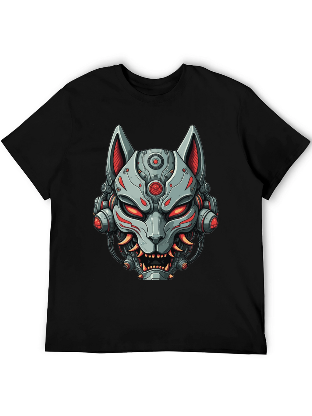 Cyberpunk Fox T-Shirt - Robotic Kitsune Graphic Tee