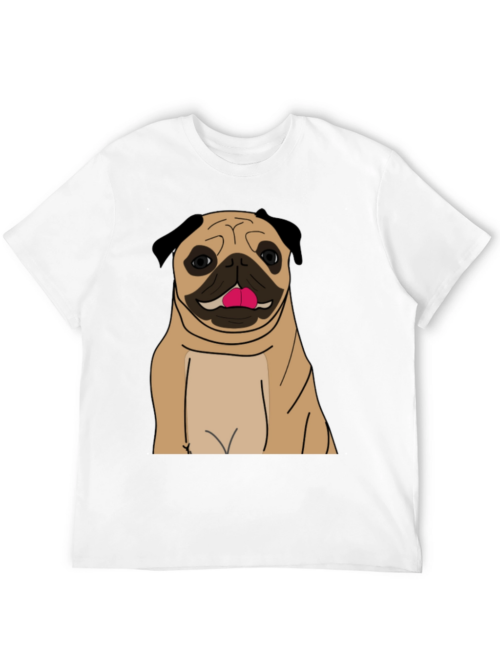 Pug Graphic Print Black T-Shirt