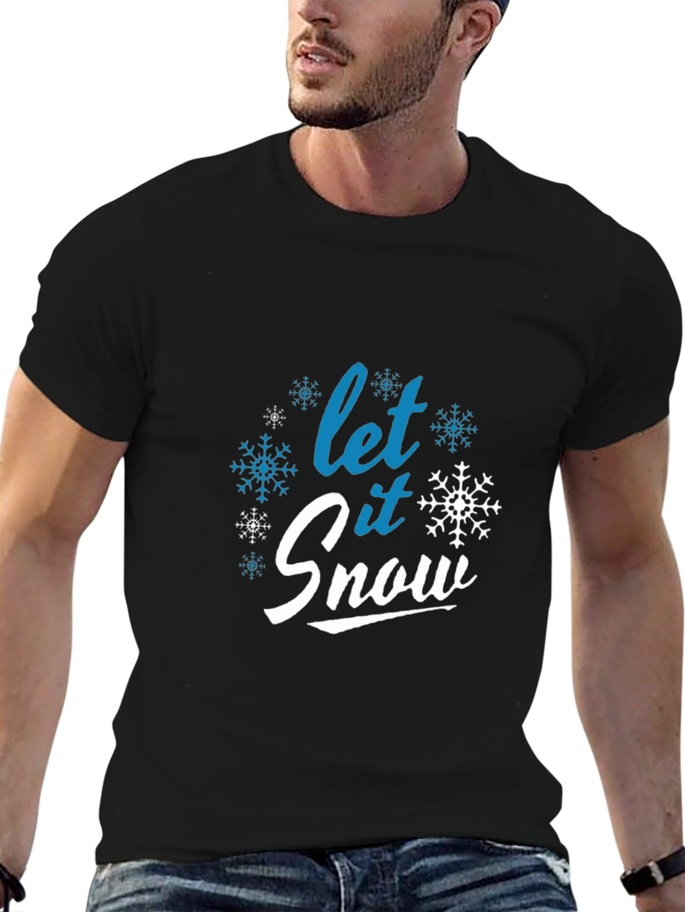 Let it Snow Black Graphic Tee