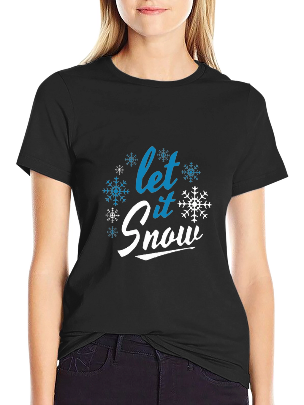 Let it Snow Black Graphic Tee