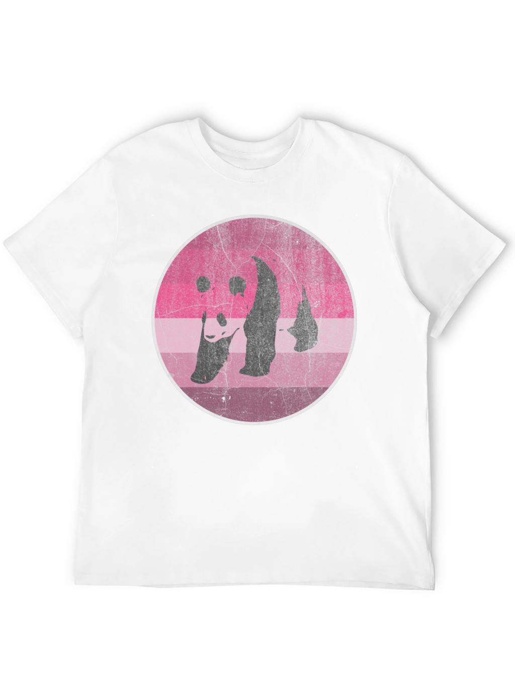 Retro Panda Graphic T-Shirt - Distressed Design