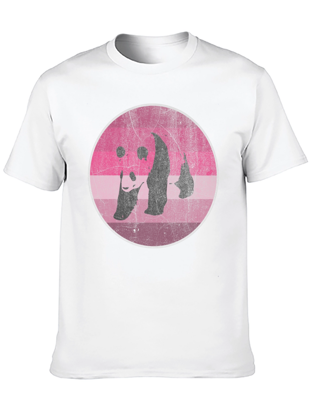 Retro Panda Graphic T-Shirt - Distressed Design