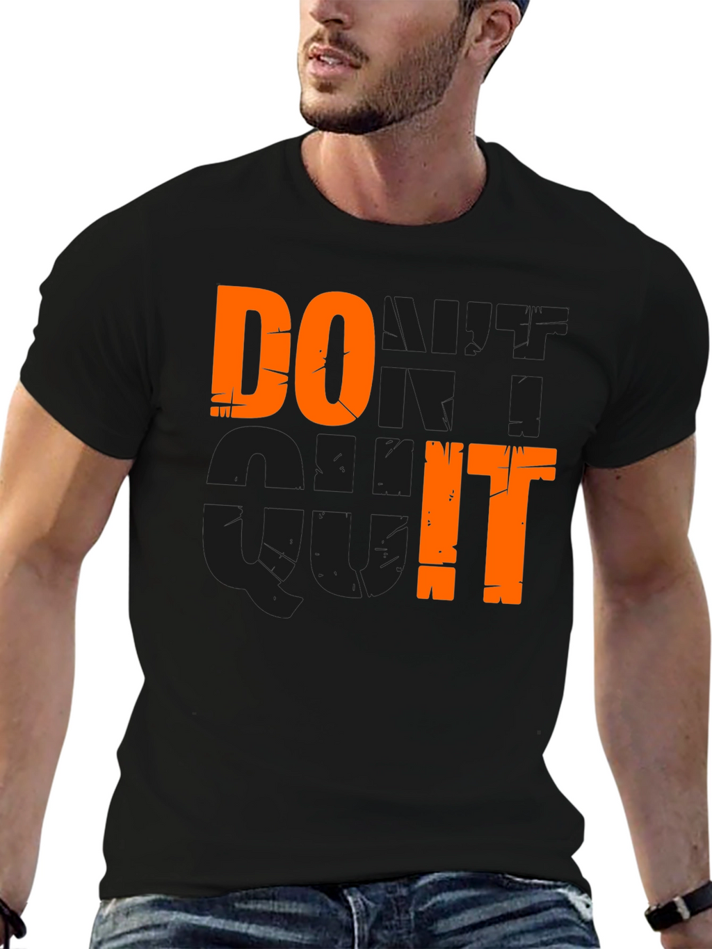 Do It Motivational Graphic Black T-Shirt