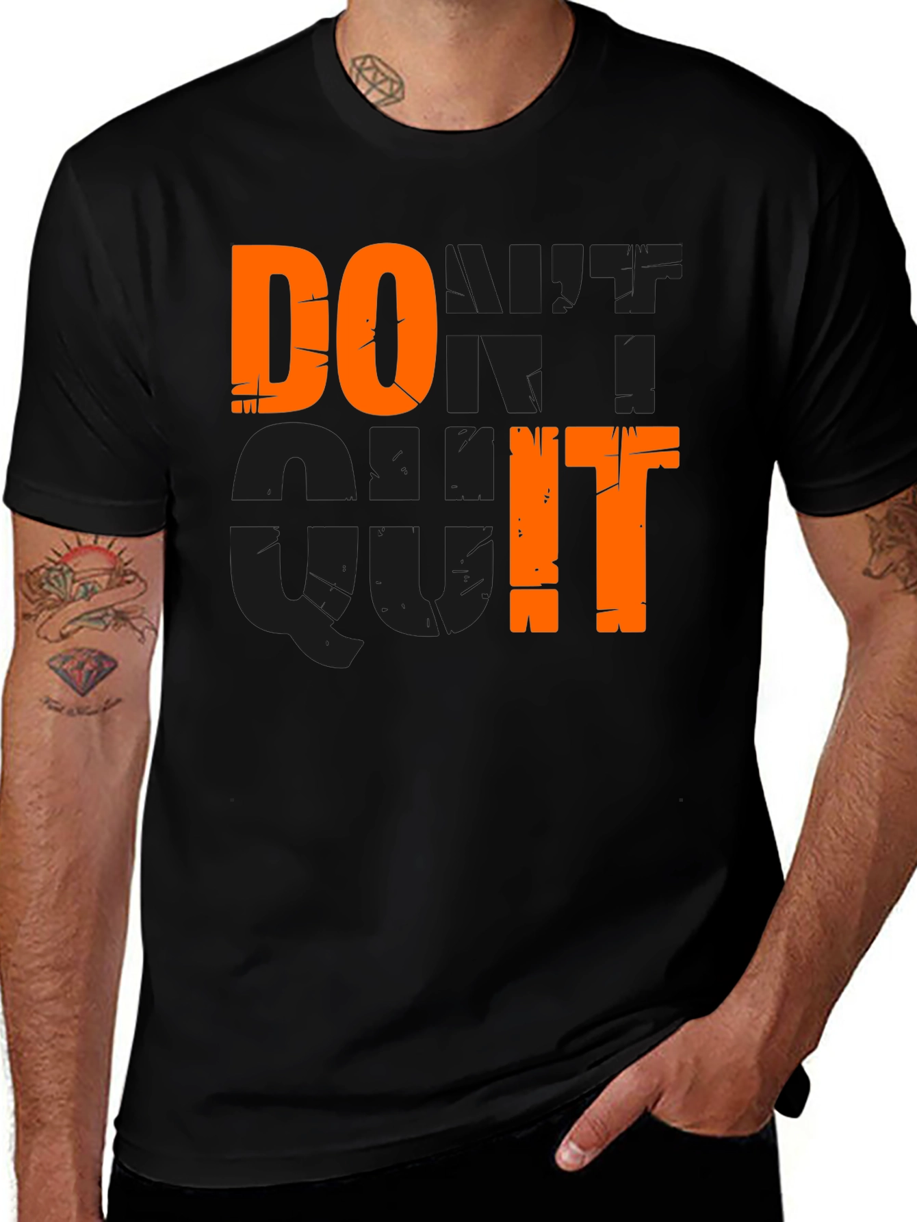 Do It Motivational Graphic Black T-Shirt