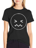 Expressive Emoji Graphic Tee - Black