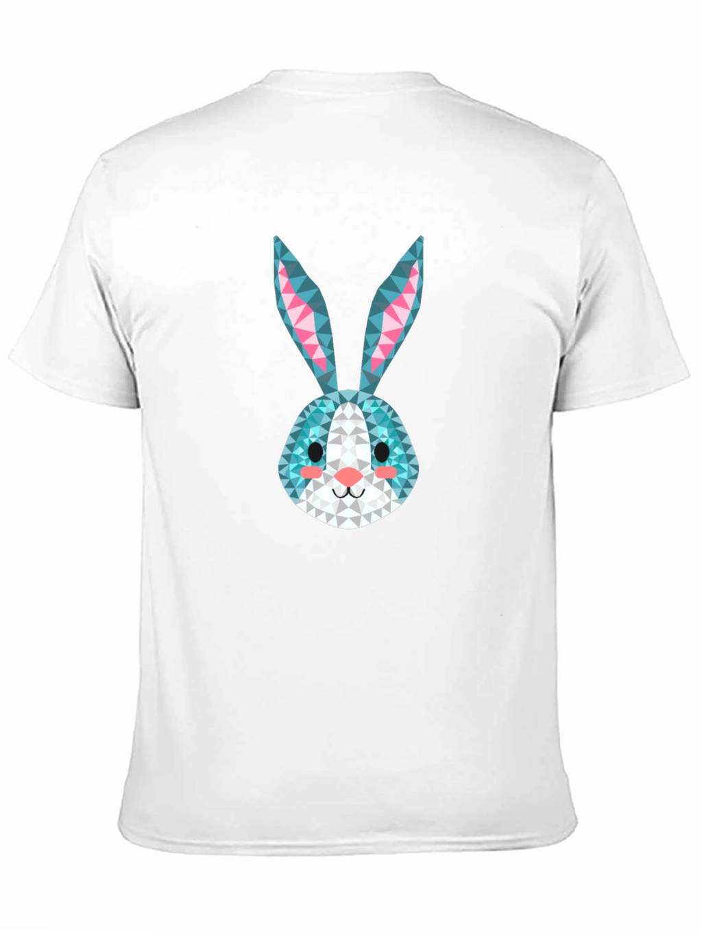 Geometric Rabbit Print Black T-Shirt
