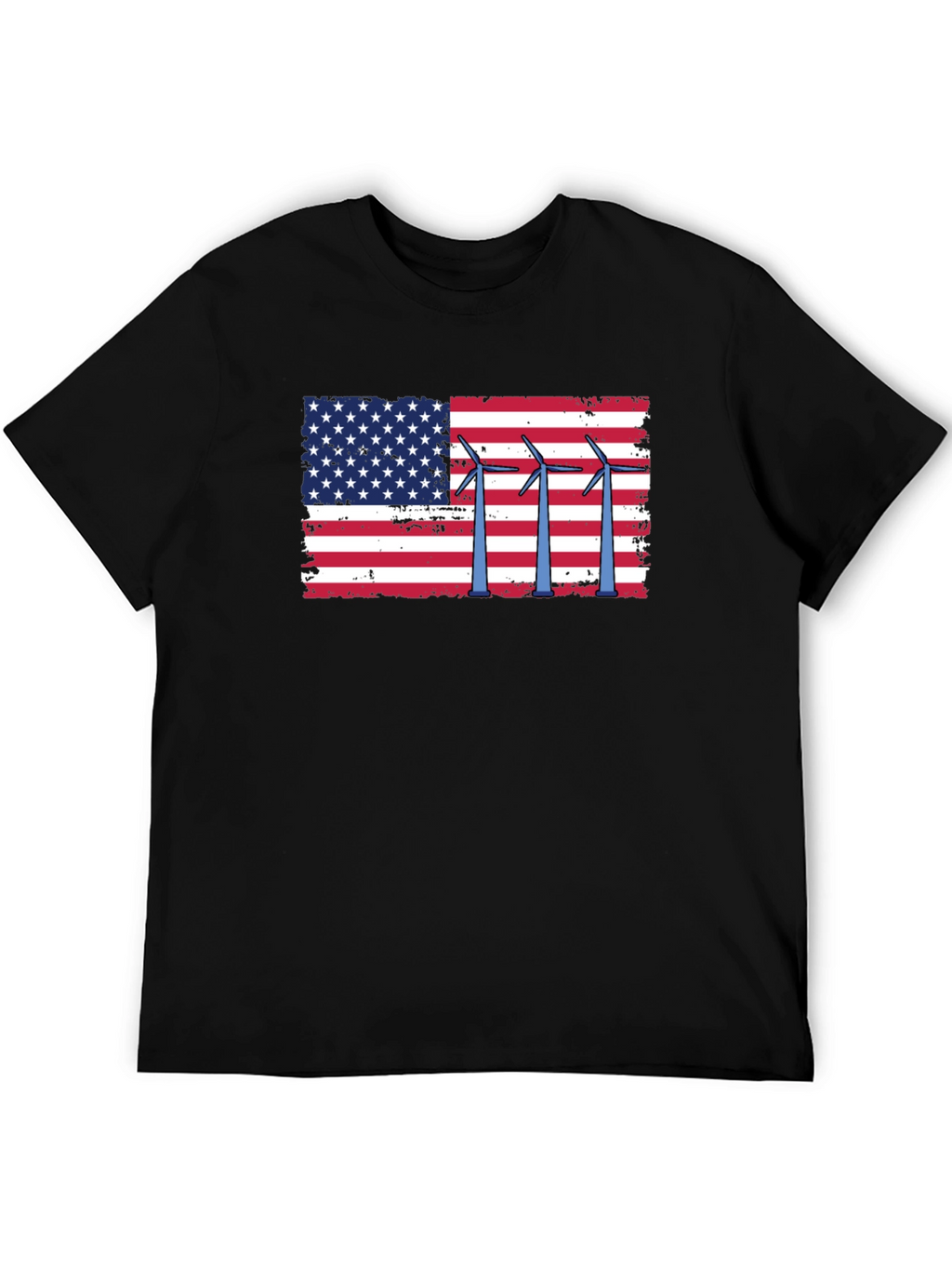 American Flag Wind Turbine Graphic Tee
