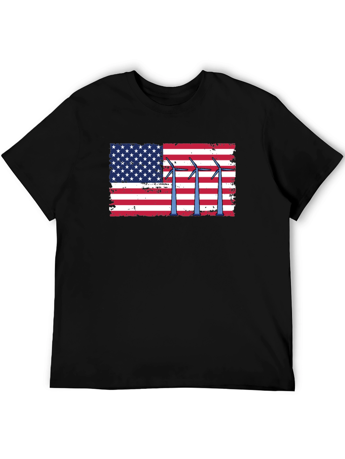 American Flag Wind Turbine Graphic Tee