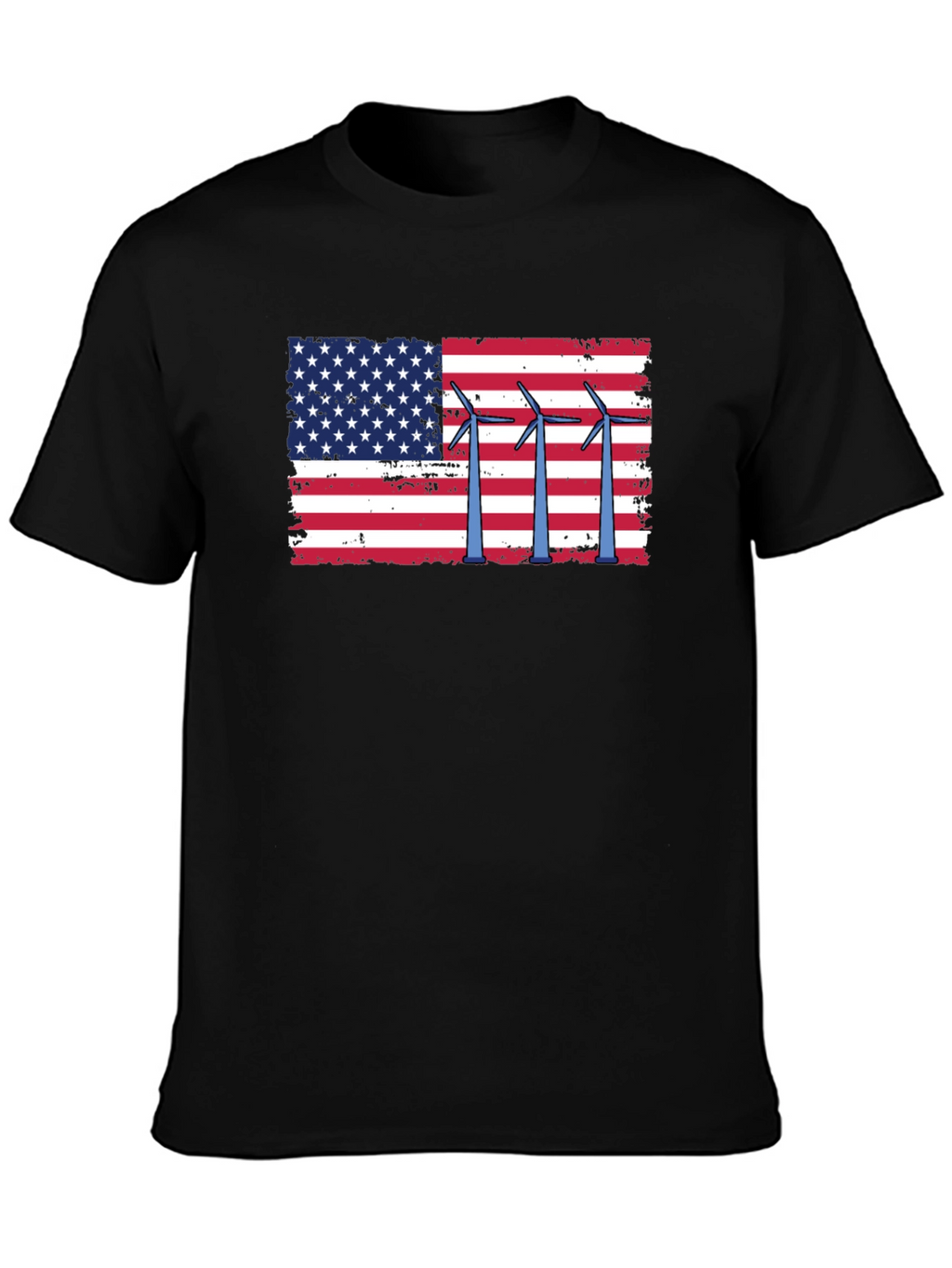 American Flag Wind Turbine Graphic Tee