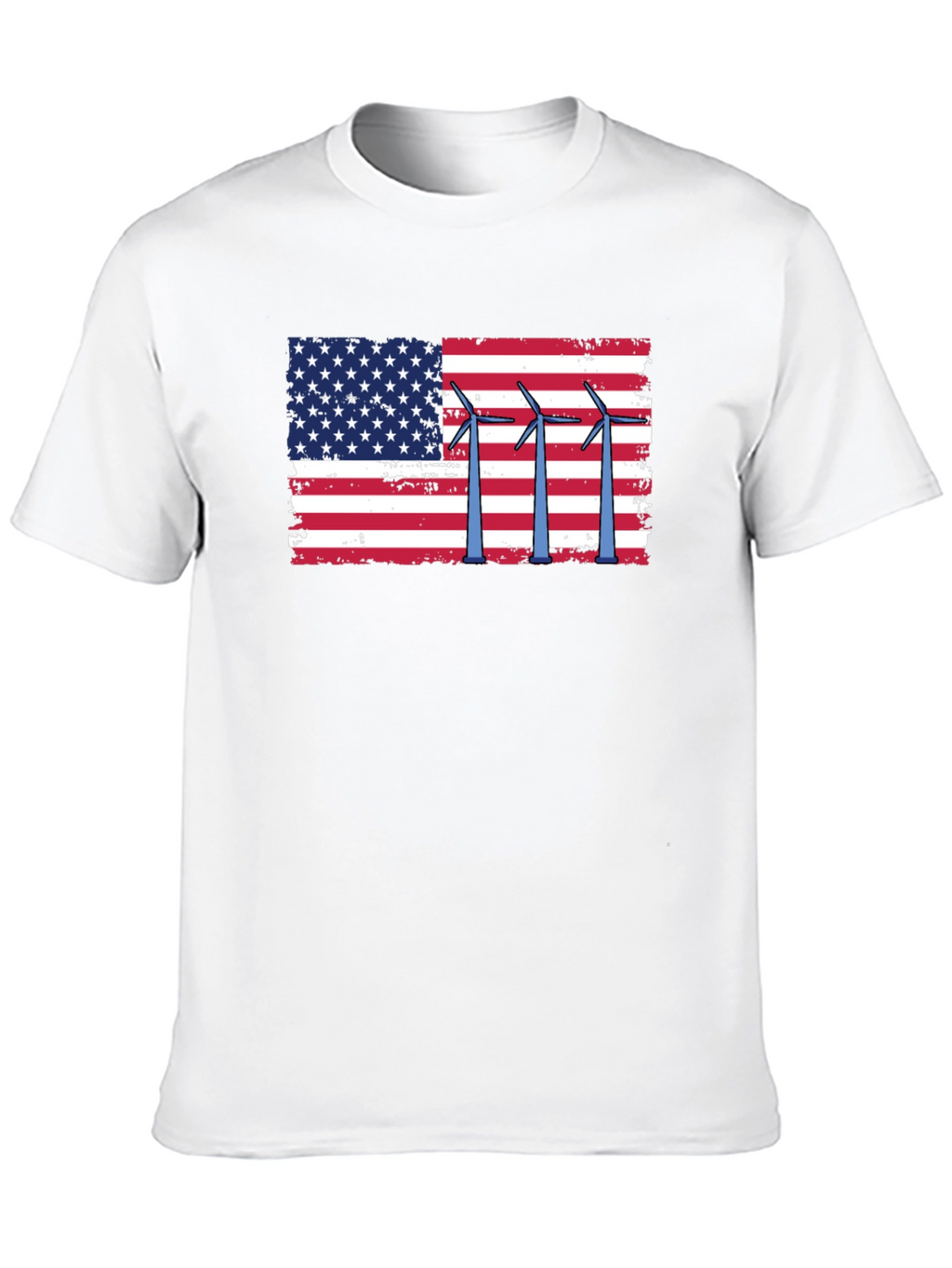 American Flag Wind Turbine Graphic Tee