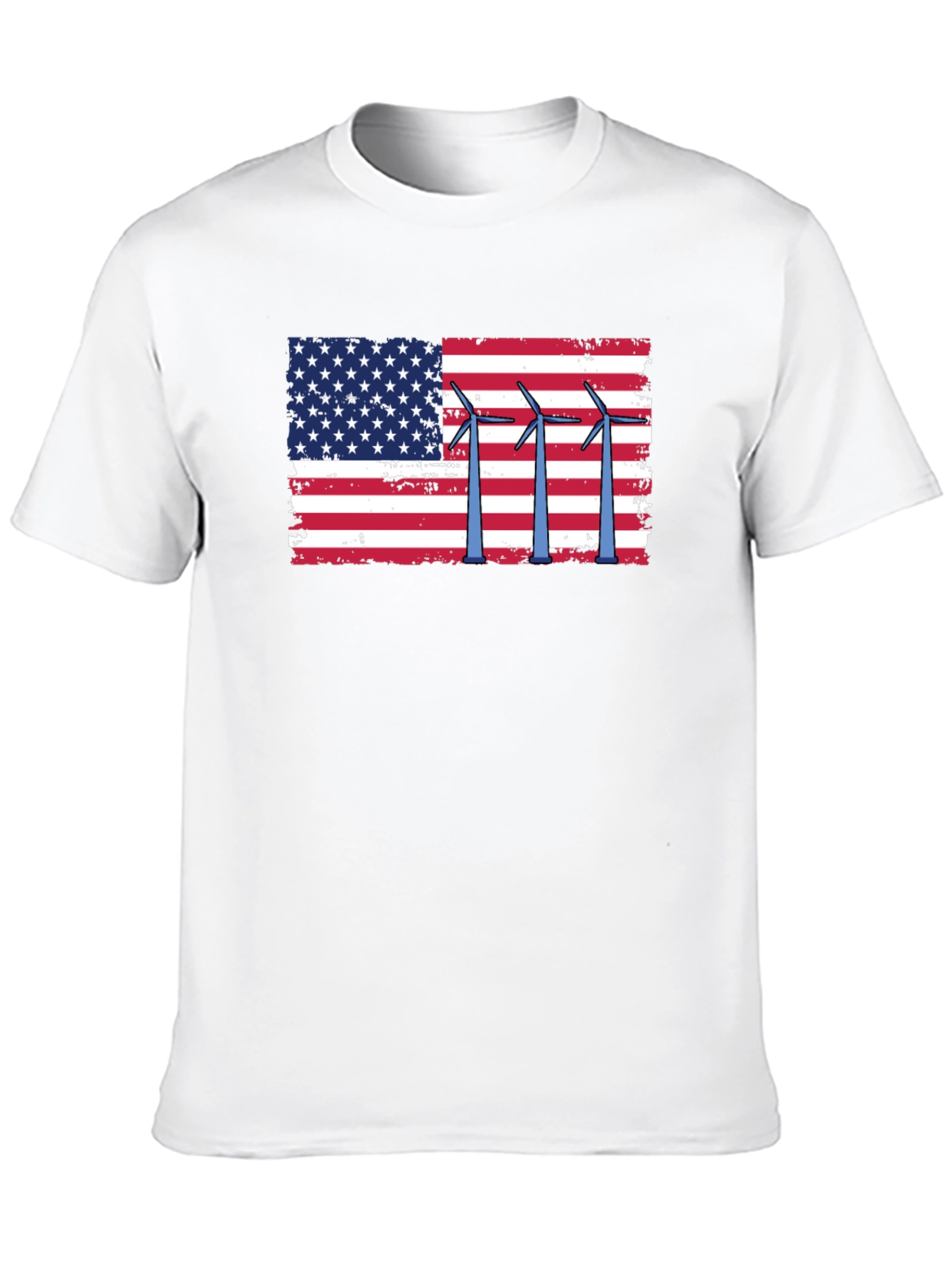 American Flag Wind Turbine Graphic Tee