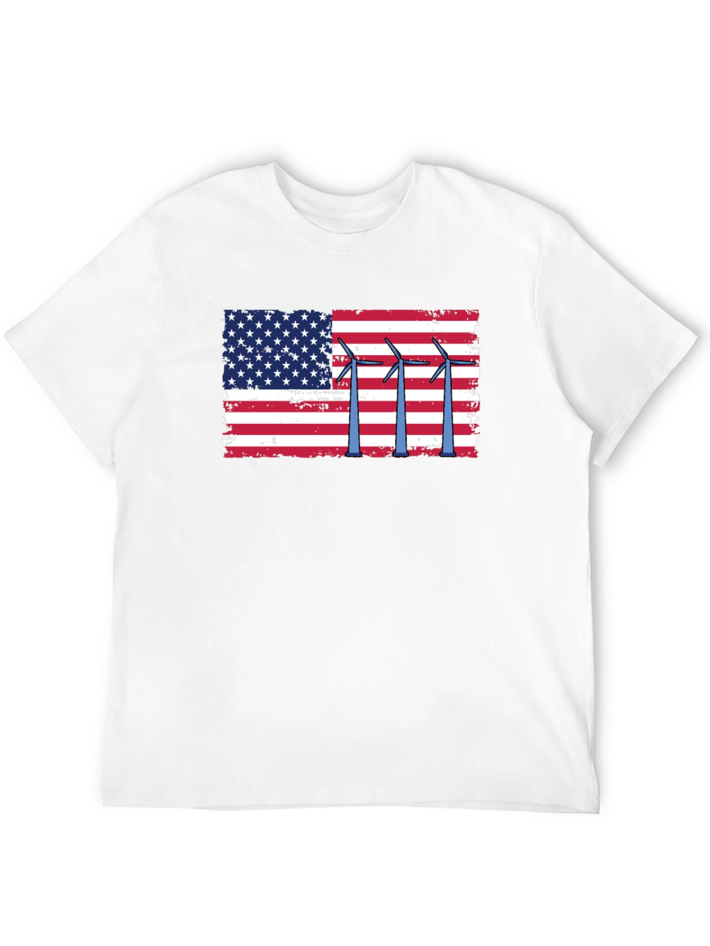 American Flag Wind Turbine Graphic Tee