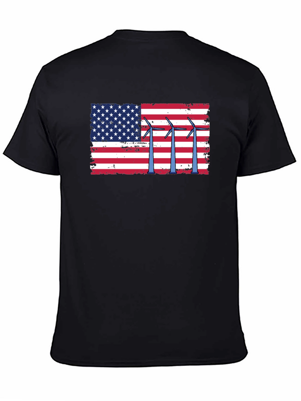American Flag Wind Turbine Graphic Tee