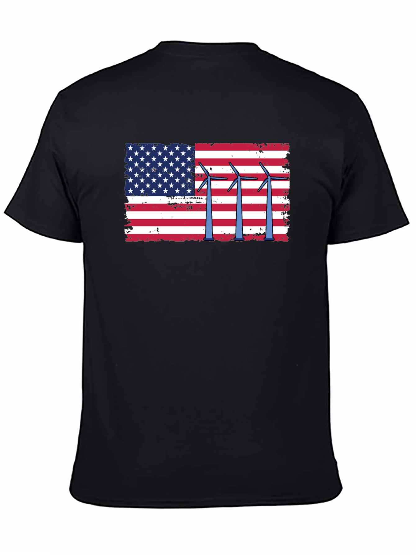 American Flag Wind Turbine Graphic Tee