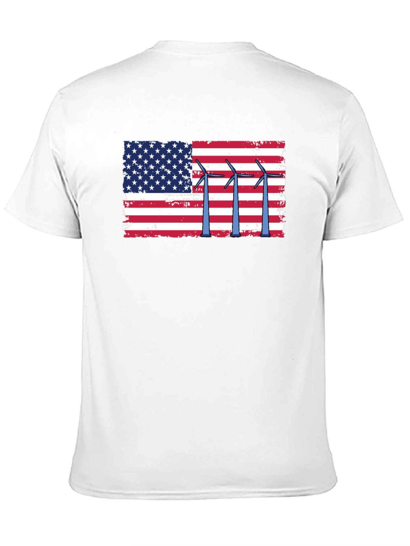 American Flag Wind Turbine Graphic Tee