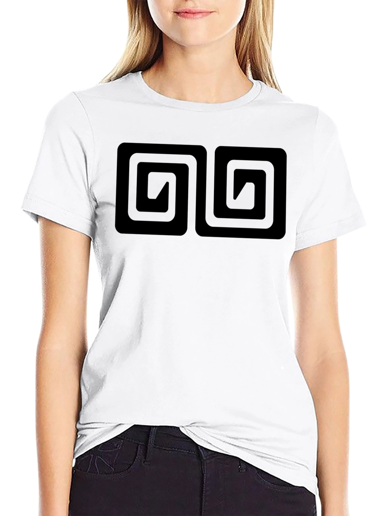 Mens Black T-Shirt with Double Maze Design
