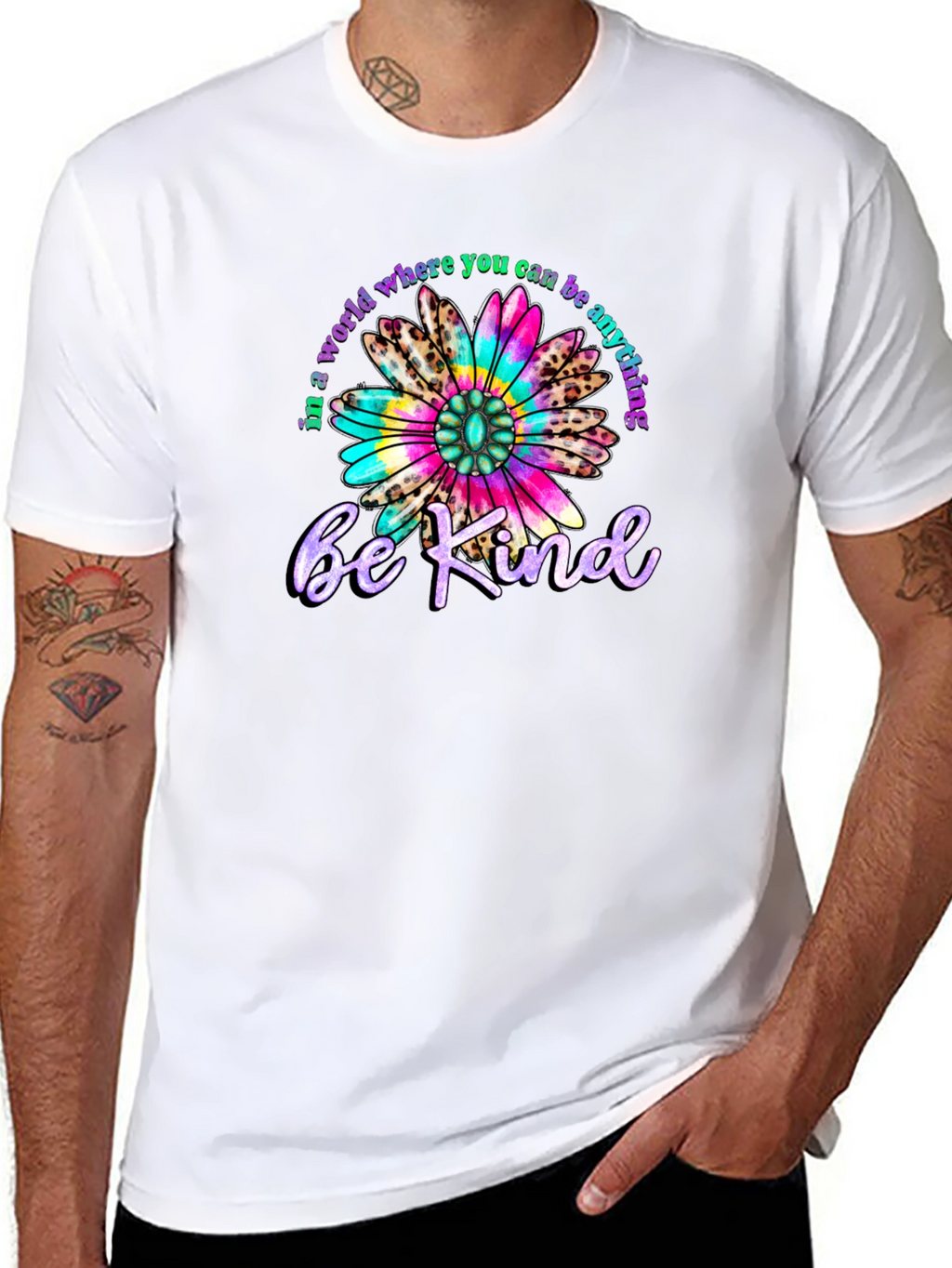 Be Kind T-Shirt - Floral Design