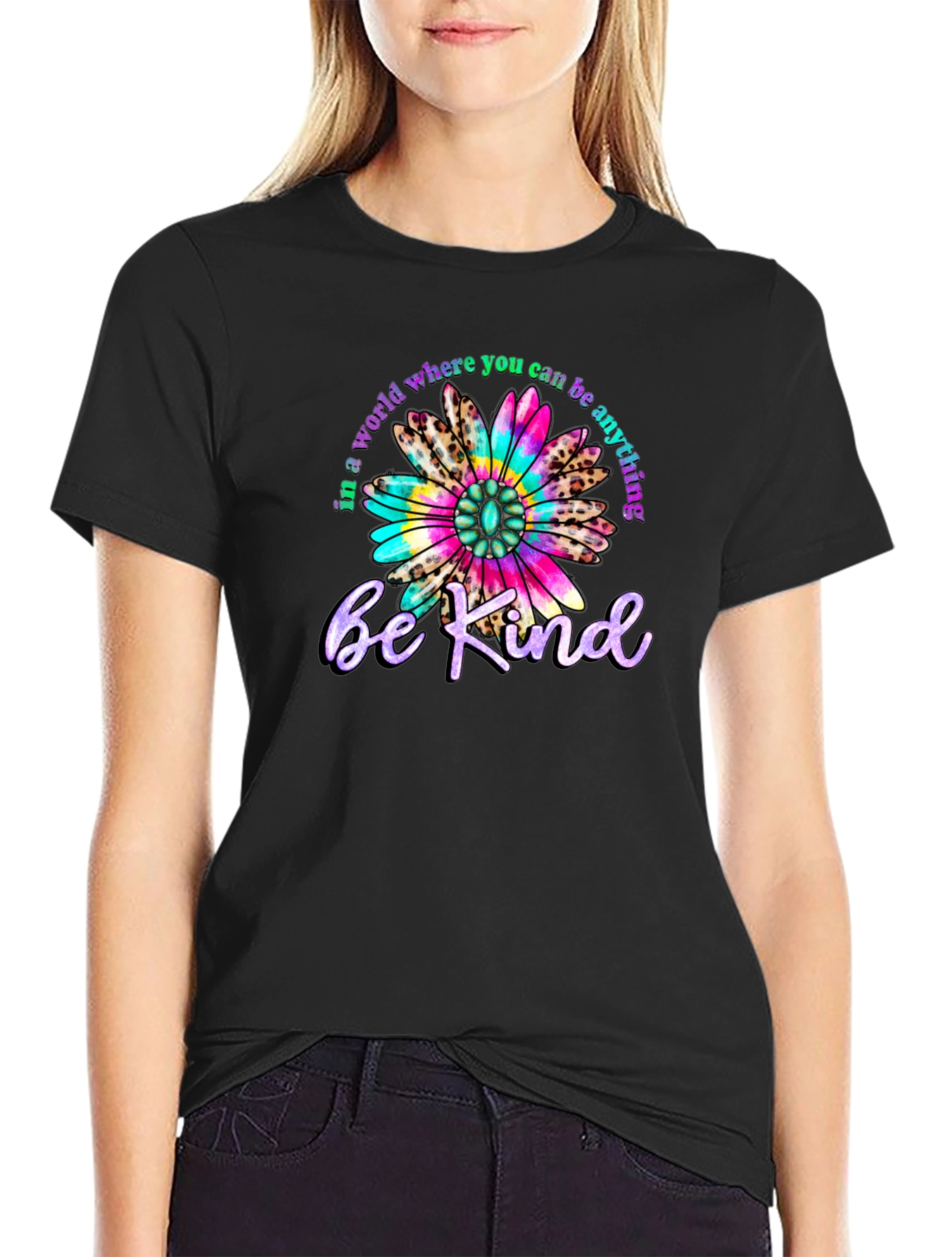Be Kind T-Shirt - Floral Design