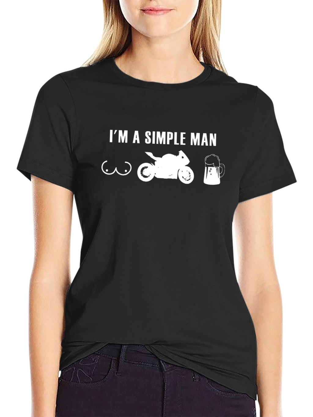 Simple Man T-Shirt - Motorcycle & Beer Design