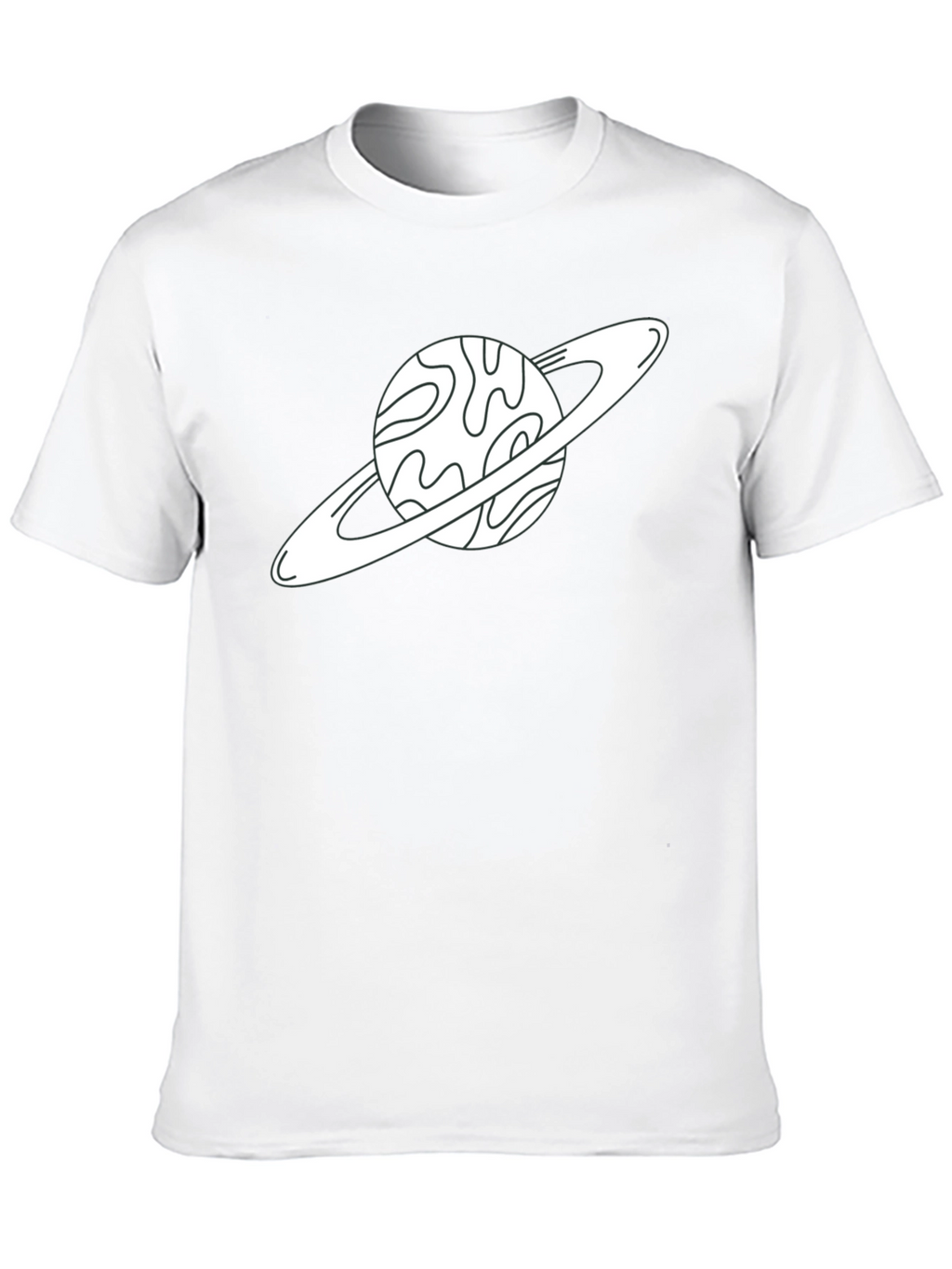 Saturn Graphic Tee - Space Lovers Black Cotton T-Shirt