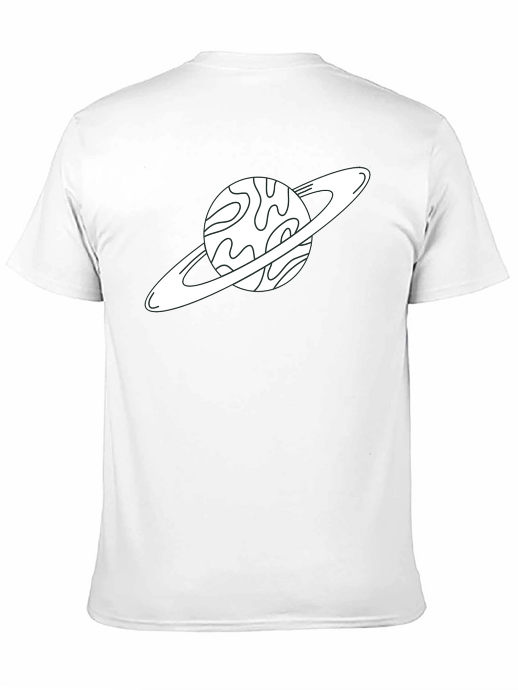 Saturn Graphic Tee - Space Lovers Black Cotton T-Shirt