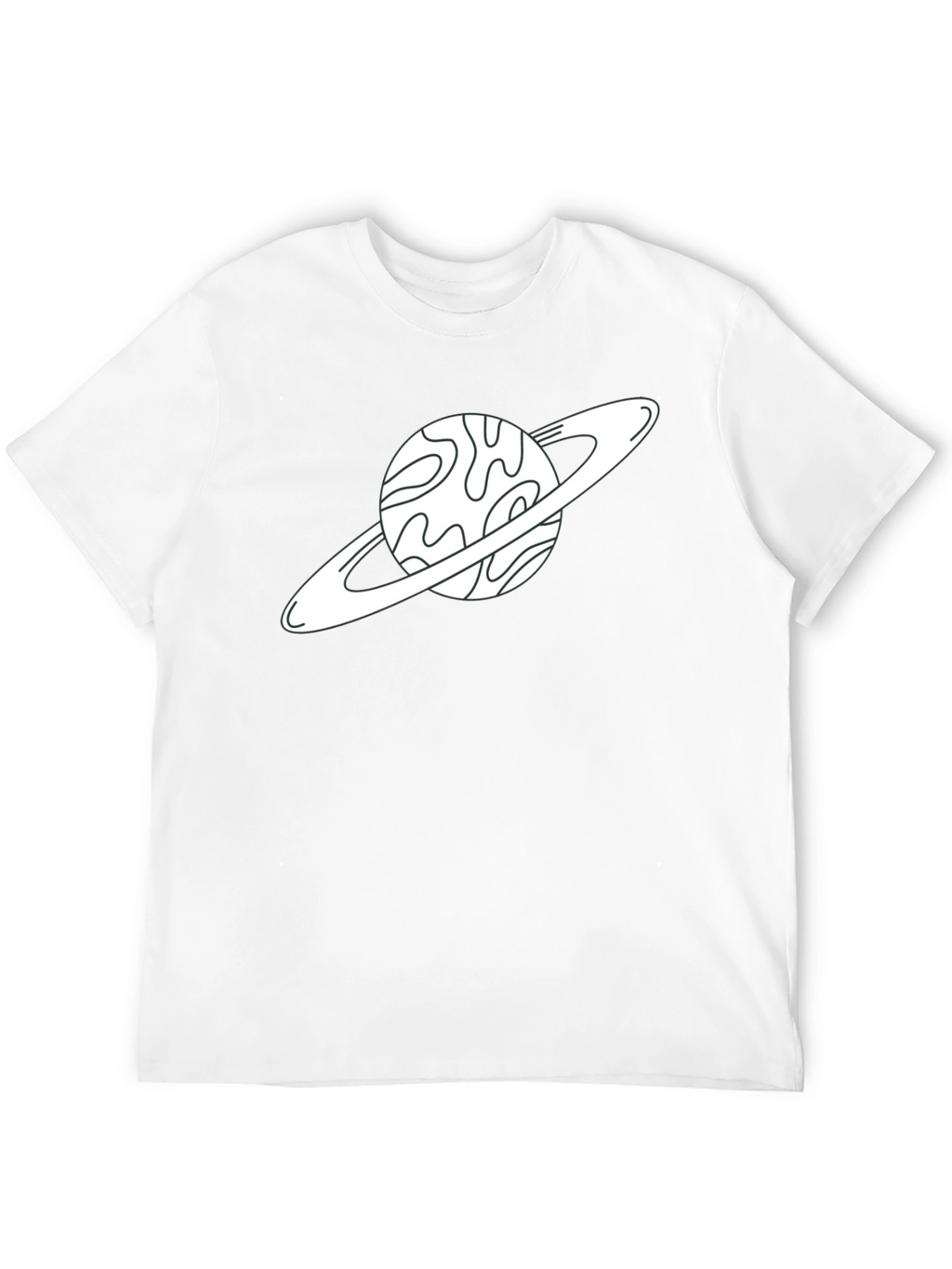 Saturn Graphic Tee - Space Lovers Black Cotton T-Shirt