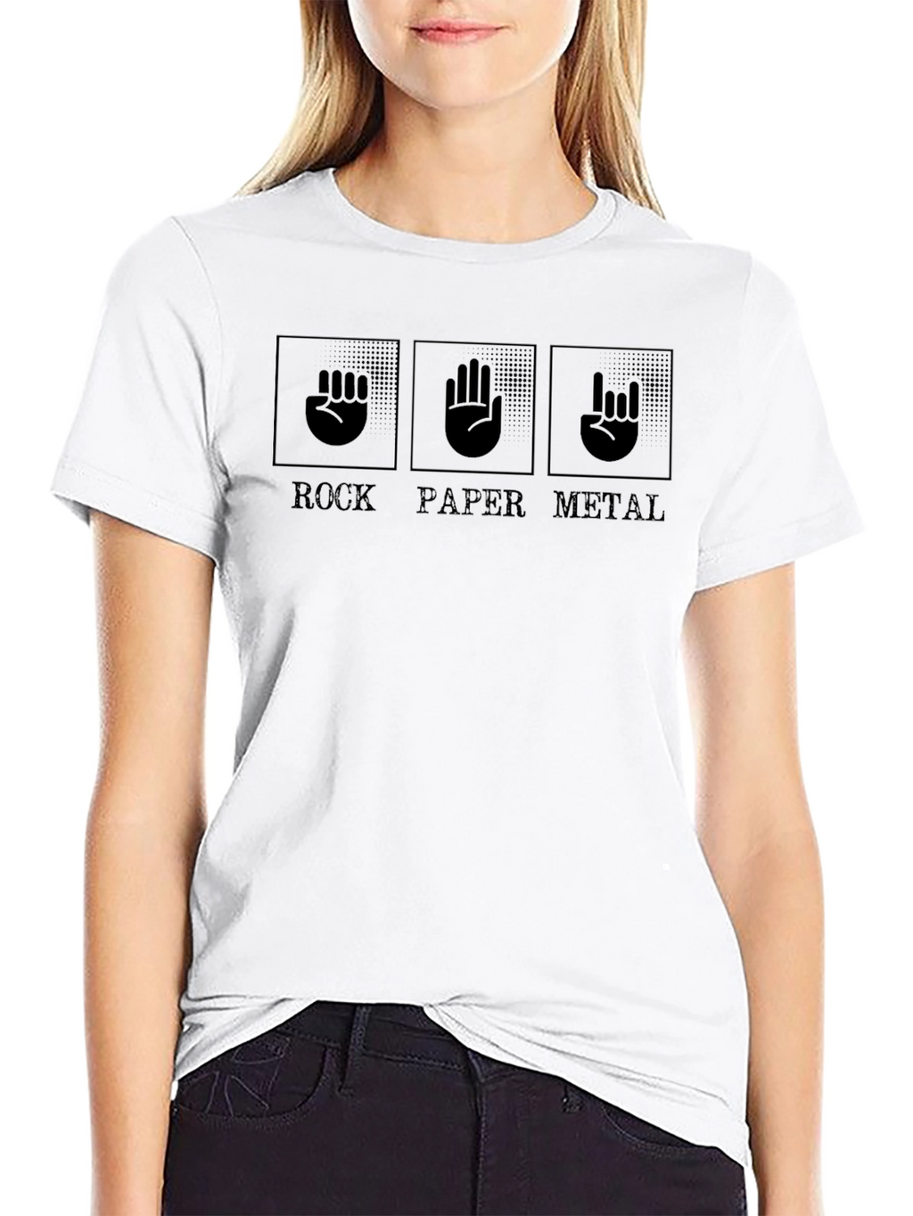 Rock Paper Metal T-Shirt - Fun Geeky Graphic Tee
