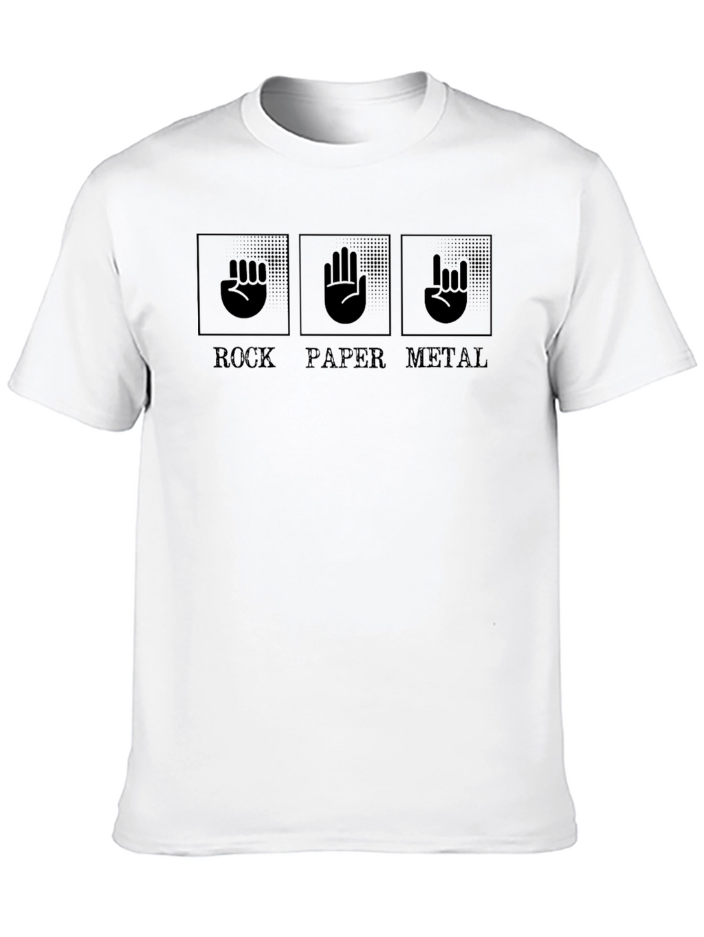 Rock Paper Metal T-Shirt - Fun Geeky Graphic Tee