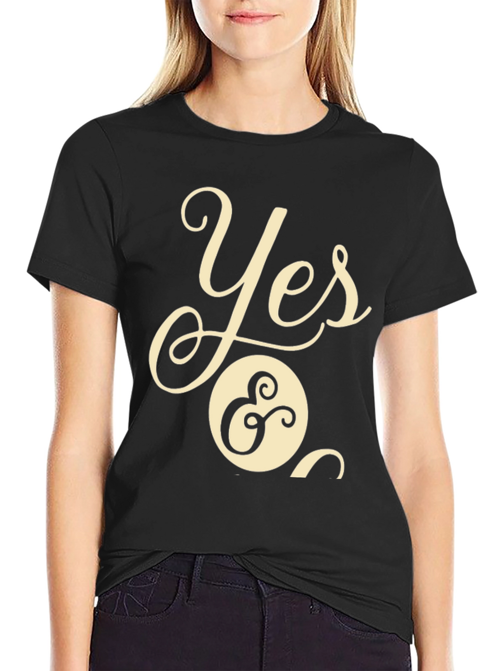 Yes & T-Shirt - Casual Black Tee